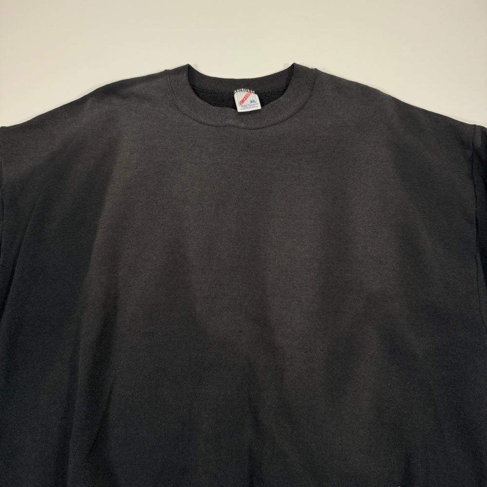 Vintage Jerzees Crewneck Sweatshirt Pullover Mens XL Black Faded USA Made - Picture 3 of 11